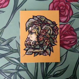 Medusa Green Snakes Gorgon Postkarte
