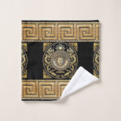 Medusa Griechisch Key Personalisiertes Badetuch Se Badhandtuch Set (Waschlappen)