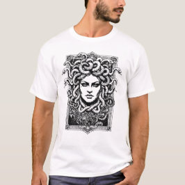 Medusa griechische Göttin mit Schlangen Illustrati T-Shirt