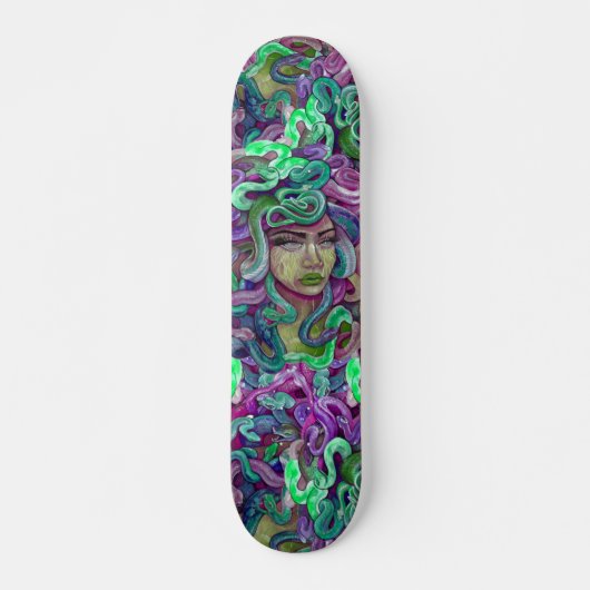 Medusa grün und lila Skate-Bretterdeck Skateboard (Vorne)