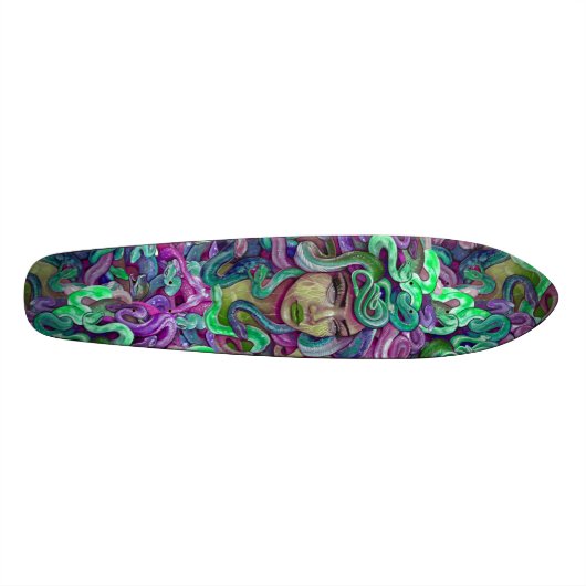 Medusa grün und lila Skate-Bretterdeck Skateboard (Horizontal)