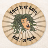 Medusa Head Runder Pappuntersetzer (Vorderseite)