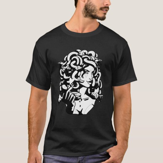 Medusa Head Snake Hair Greek Mythology Ancient Lov T-Shirt (Vorderseite)