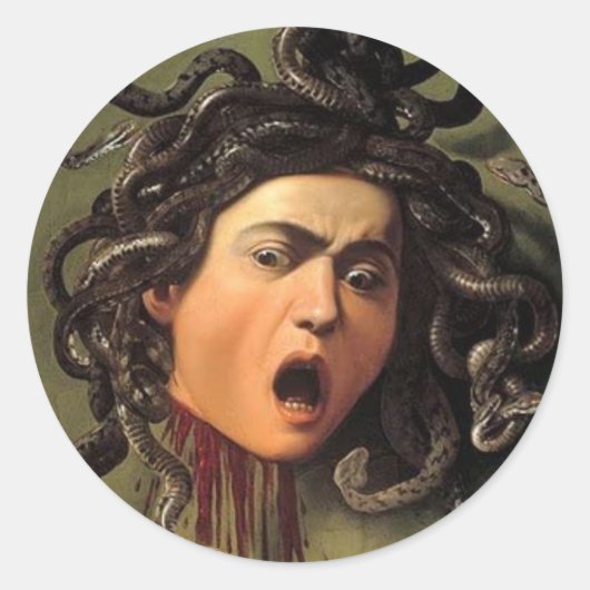 Medusa Head von Caravaggio Runder Aufkleber (Vorderseite)