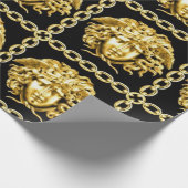 Medusa in Chains Black and Gold Geschenkpapier (Ecke)