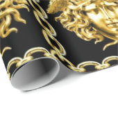 Medusa in Chains Black and Gold Geschenkpapier (Rolleneckpunkt)