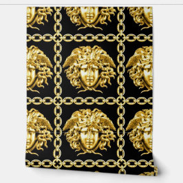 Medusa in Chains Gold im Black Designer Tapete