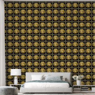 Medusa in Chains Gold im Black Designer Tapete
