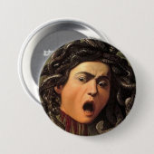 Medusa-Kopf von Caravaggio Button (Vorne & Hinten)