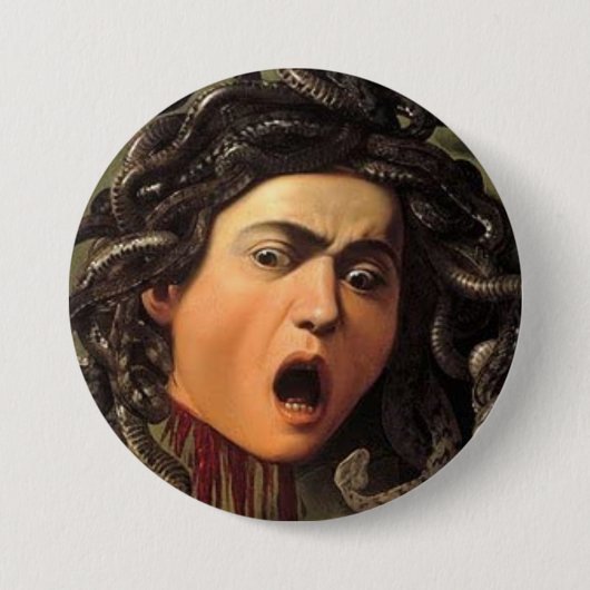 Medusa-Kopf von Caravaggio Button (Vorderseite)