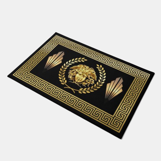 Medusa Laurel Wreath Griechisch Key Door Mat Fußmatte (Schrägansicht)