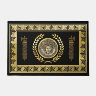 Medusa Lorbeerkranz griechischer Schlüssel Fasces Fußmatte