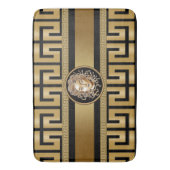 Medusa Luxus Black & Gold Bath Mat Badematte (Vorderseite Vertikal)