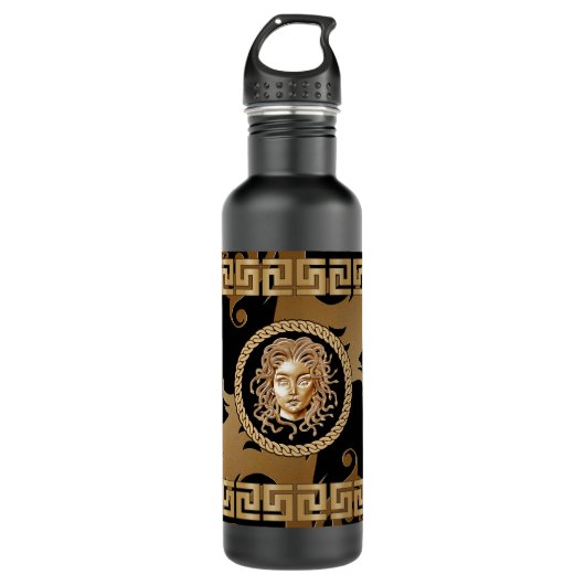 Medusa Medallion Gold Edelstahl Wasserflasche Edelstahlflasche (Vorderseite)