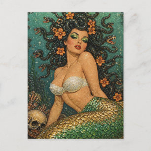 Medusa Meerjungfrau Postkarte
