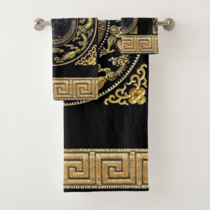 Medusa Noire Griechischer Designer Badhandtuch Set