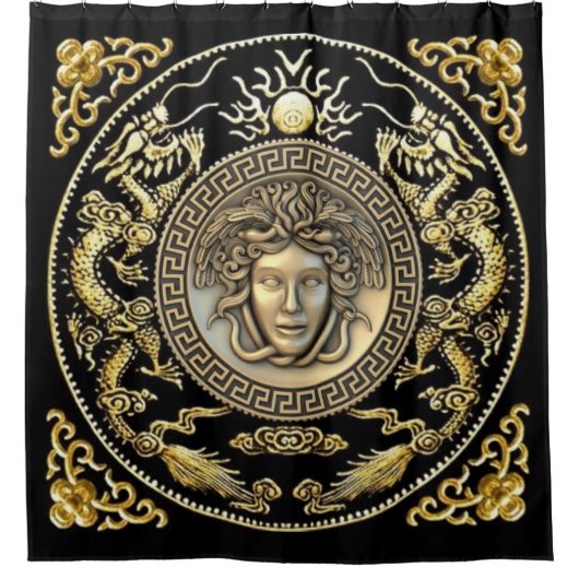 Medusa Oriental Aubusson Designer Area Duschvorhang (Vorderseite)