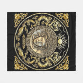 Medusa Oriental Aubusson Designer Area Fleecedecke (Vorderseite (Horizontal))