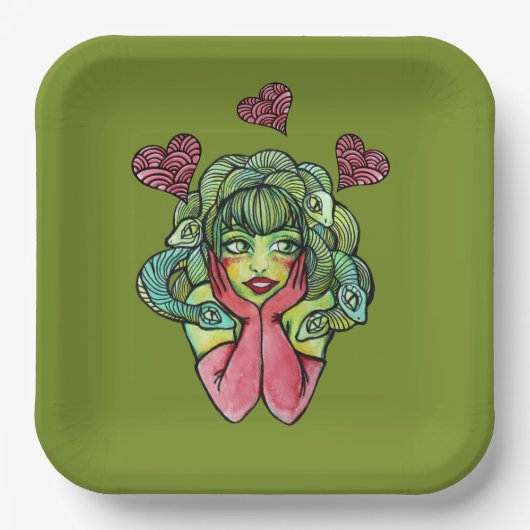 Medusa Pappteller (Vorderseite)