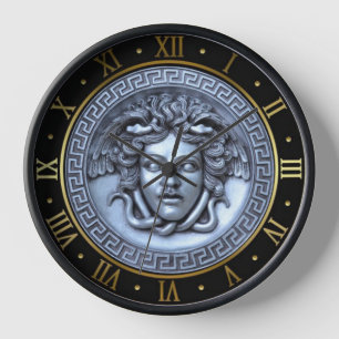 Medusa Platinum und Gold Wall Uhr