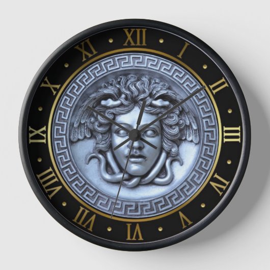 Medusa Platinum und Gold Wall Uhr (Vorderseite)