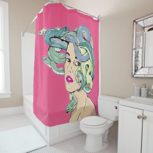 Medusa Pop Art Duschvorhang (Beispiel)