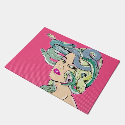 Medusa Pop Art Fußmatte (Schrägansicht)