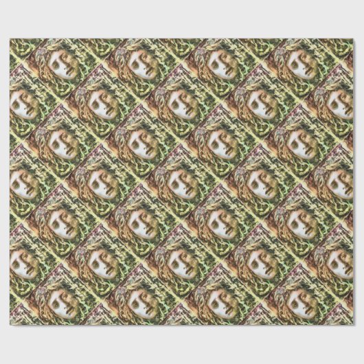 Medusa Portrait eines Gorgon Geschenkpapier (Flach)