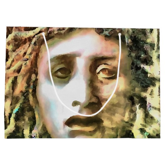 Medusa Portrait eines Gorgon Große Geschenktüte (Rückseite)