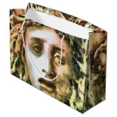 Medusa Portrait eines Gorgon Große Geschenktüte (Rückseite Schrägansicht)