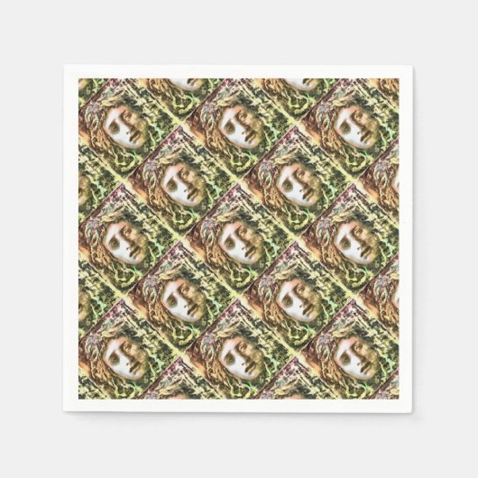 Medusa Portrait eines Gorgon Serviette (Vorderseite)