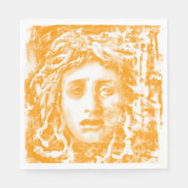 Medusa Portrait in reichen gelben Tönen Serviette