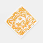 Medusa Portrait in reichen gelben Tönen Serviette (Ecke)