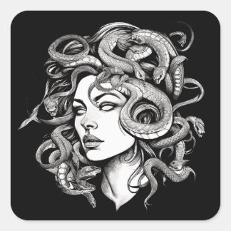 Medusa Quadratischer Aufkleber