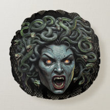 Medusa Queen of Stone Pillow (Runde)