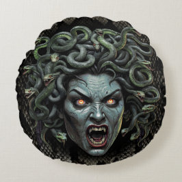 Medusa Queen of Stone Pillow (Runde) Rundes Kissen