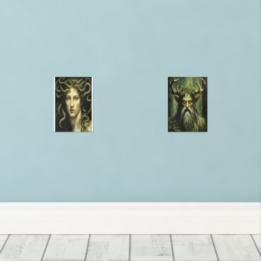Medusa Renaissance Stil Bilderwand Sets (Holzboden)
