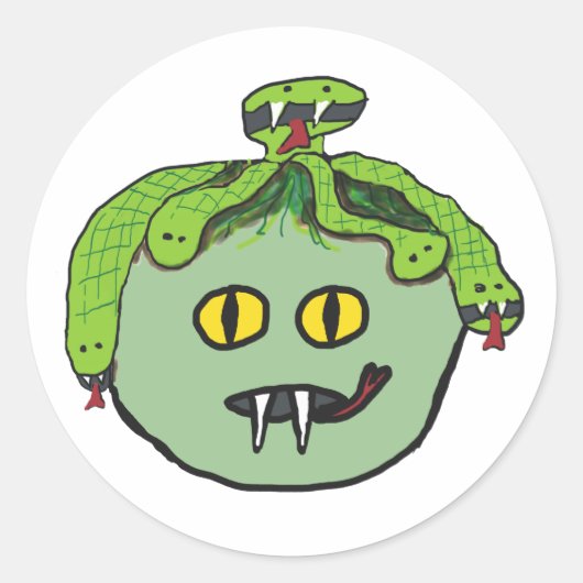 Medusa Runder Aufkleber (Vorderseite)