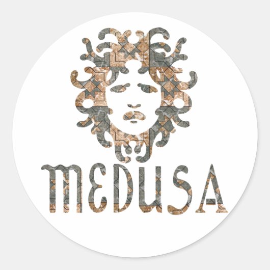 Medusa Runder Aufkleber (Vorderseite)