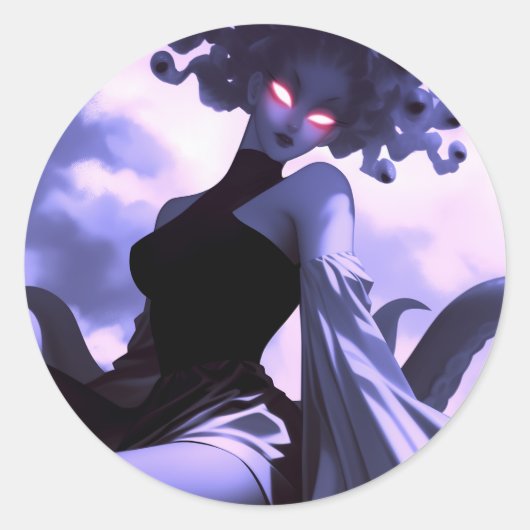 Medusa Runder Aufkleber (Vorderseite)