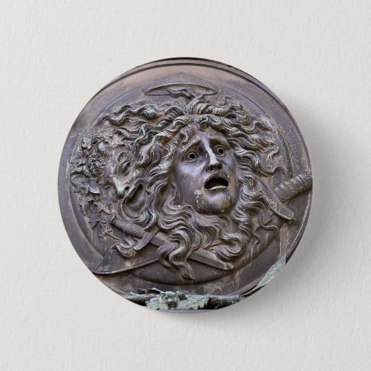 Medusa-Schild von Athene Button (Vorderseite)