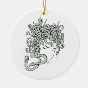Medusa Schlangenfrau Vektorillustration Keramikornament