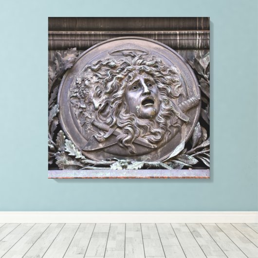 Medusa Shield of Athena Leinwanddruck (Insitu (Holzboden))
