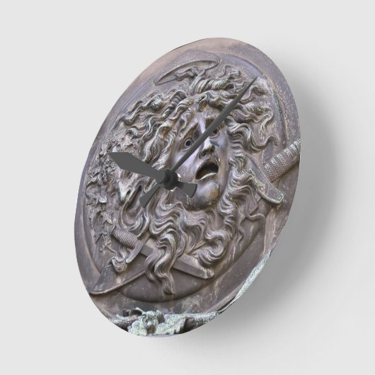 Medusa Shield of Athena Runde Wanduhr (Winkel)