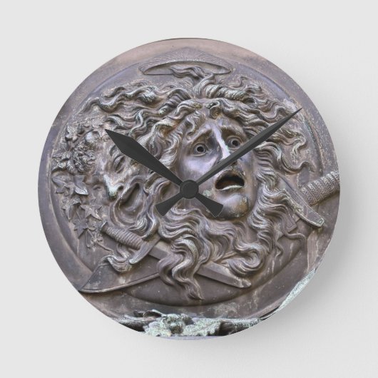 Medusa Shield of Athena Runde Wanduhr (Vorderseite)
