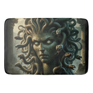 Medusa Stare of Death Head of Snakes Badematte