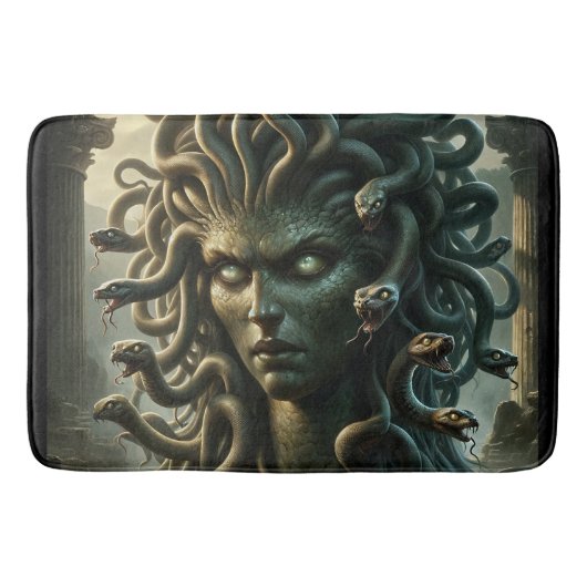 Medusa Stare of Death Head of Snakes Badematte (Vorderseite)