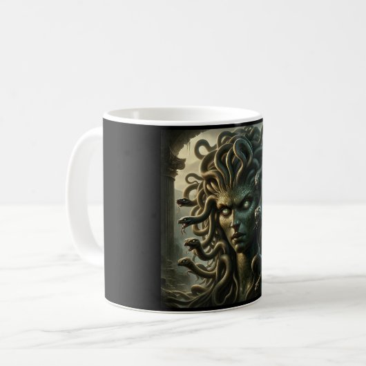 Medusa Stare of Death Head of Snakes Kaffeetasse (Vorderseite Links)