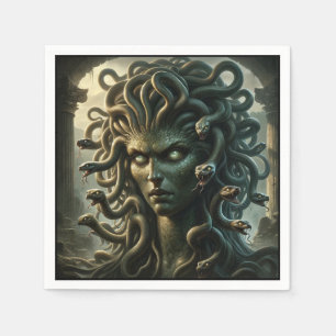 Medusa-Starren des Todes Kopf der Schlangen Serviette