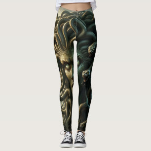 Medusa-Starren des Todeskopfes der Schlangen Leggings